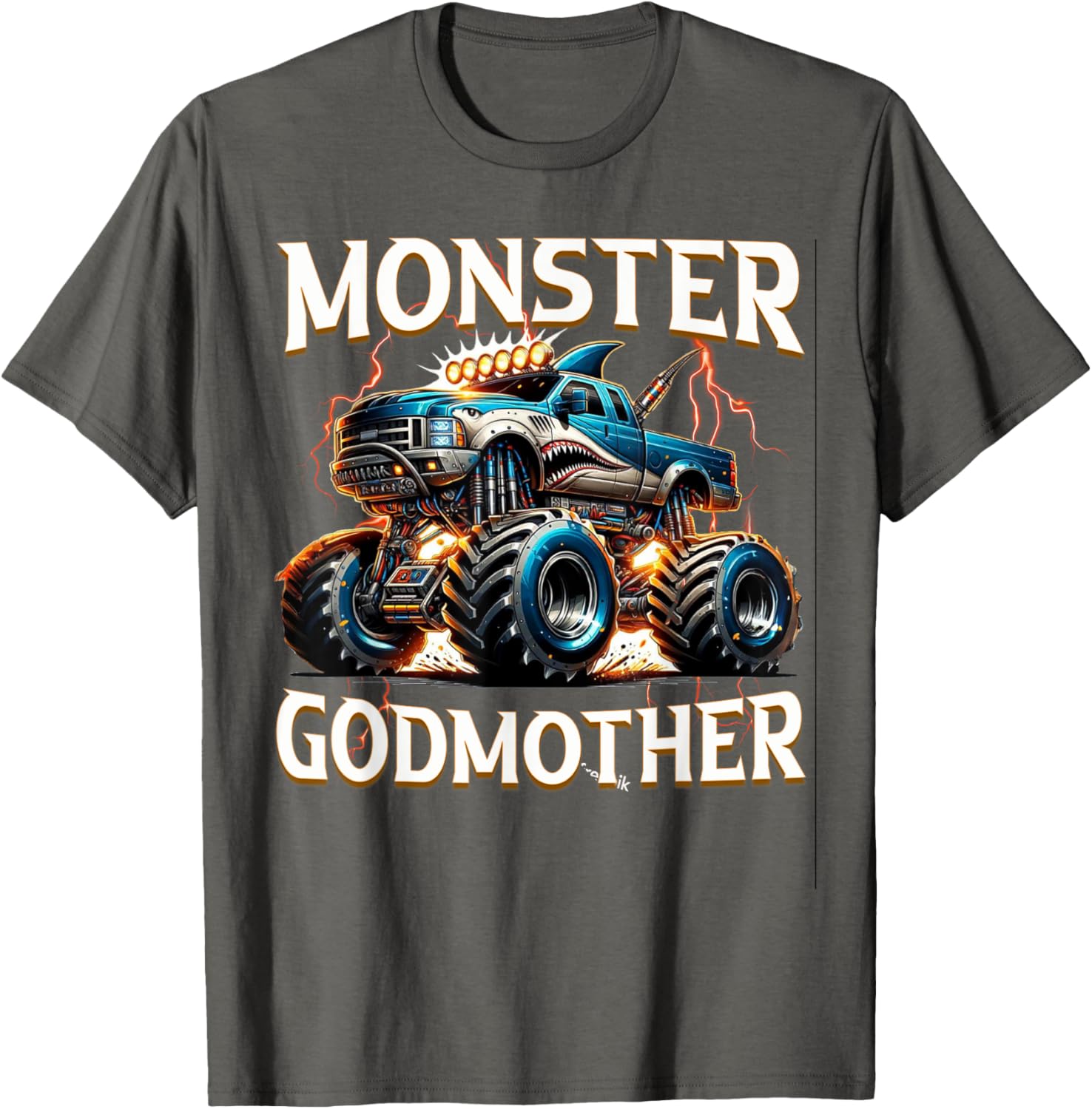 Godmother Family Matching Monster Truck T-Shirt for Truck Lovers - 4