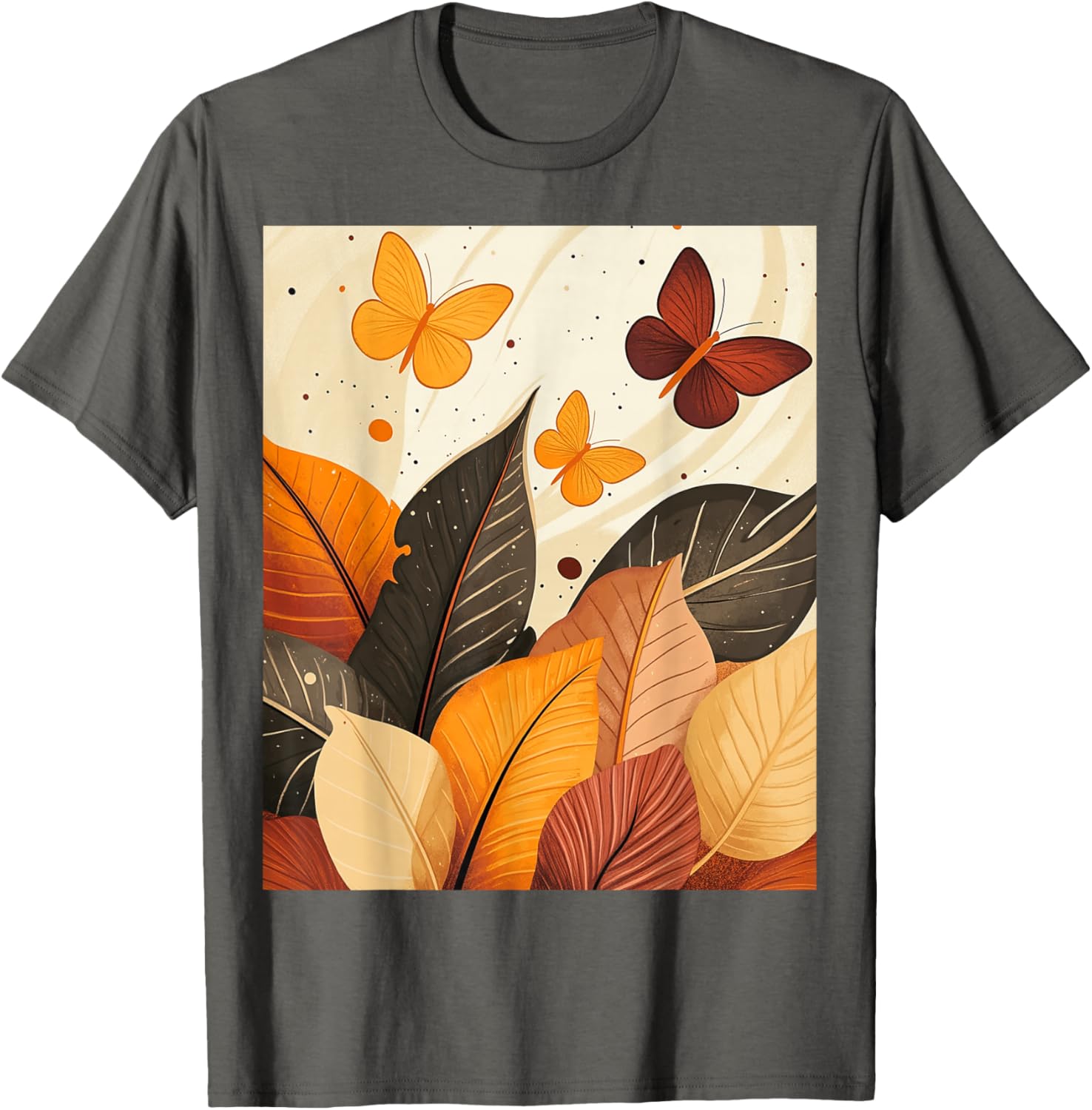 Autumn Leaves and Butterflies T-Shirt for Nature Lovers and Adventurers - 7