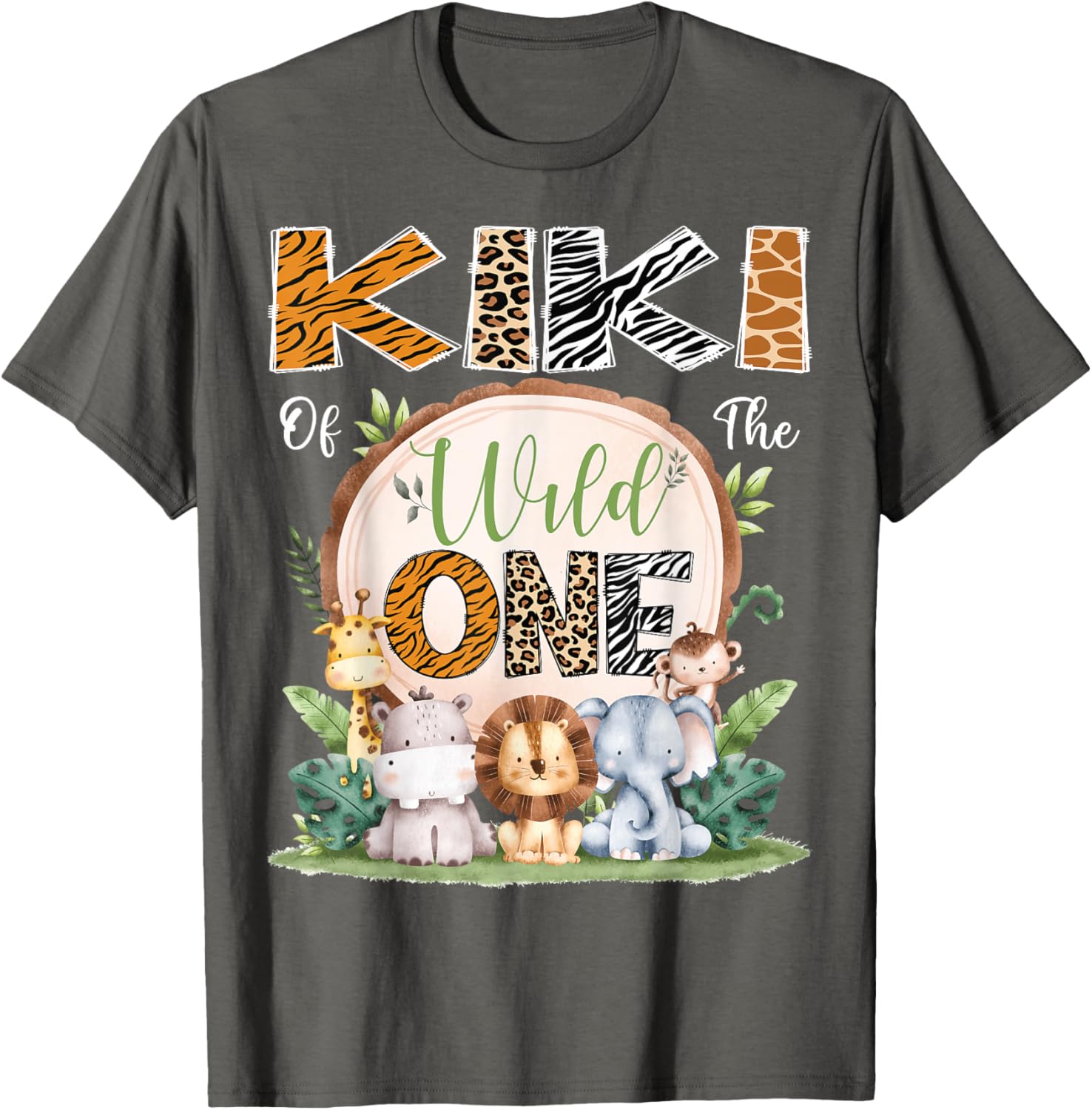 Kiki Of The Wild One 1st Birthday Safari T-Shirt for Baby Celebrations - 7