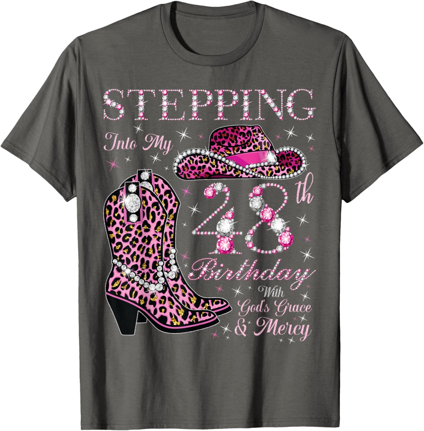 Celebrate 48 With Grace and Mercy T-Shirt for Birthday Joy and Blessings - 4