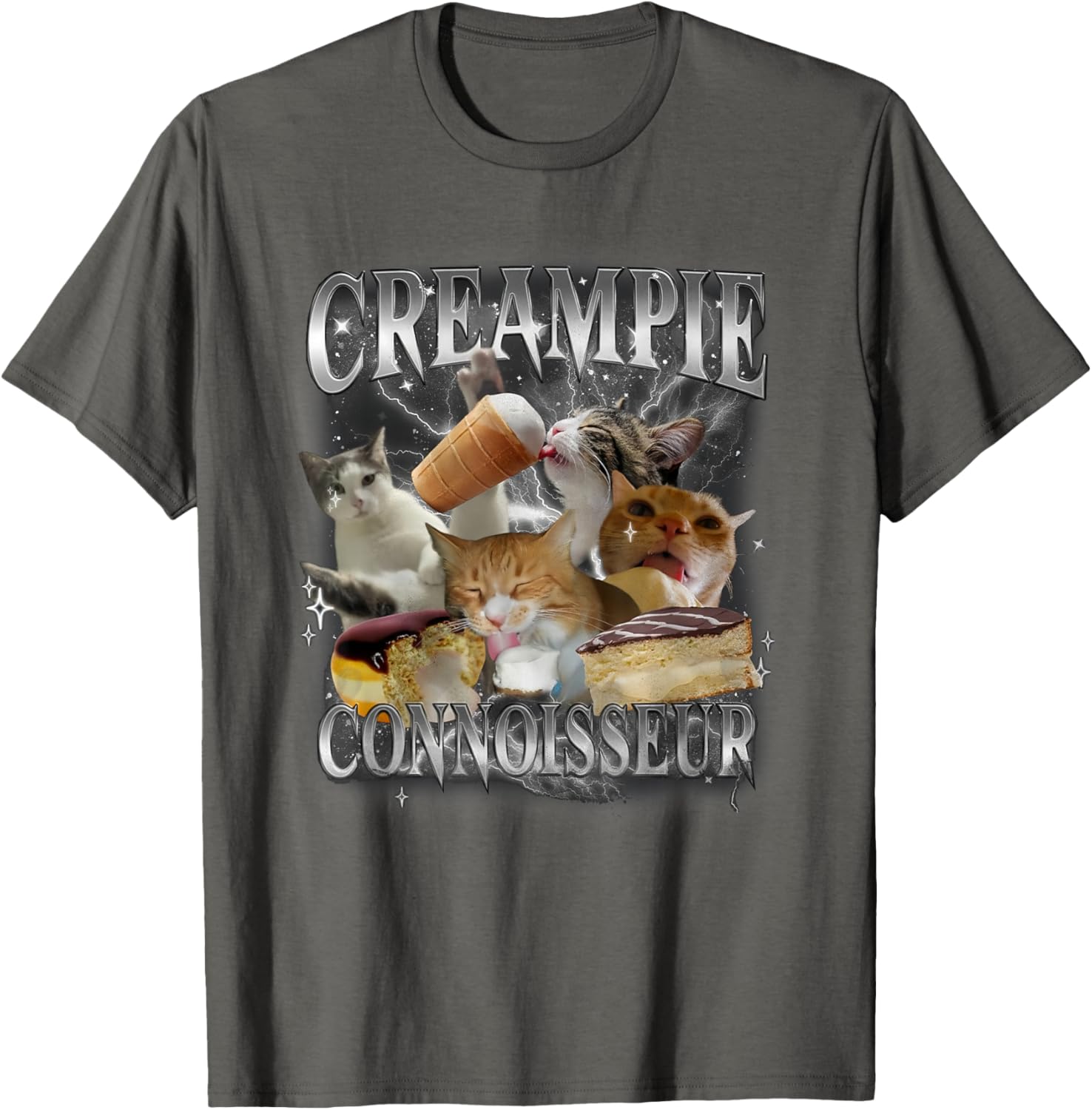 Funny Cat Meme T-Shirt for Adults - Creampie Connoisseur Humor - 12