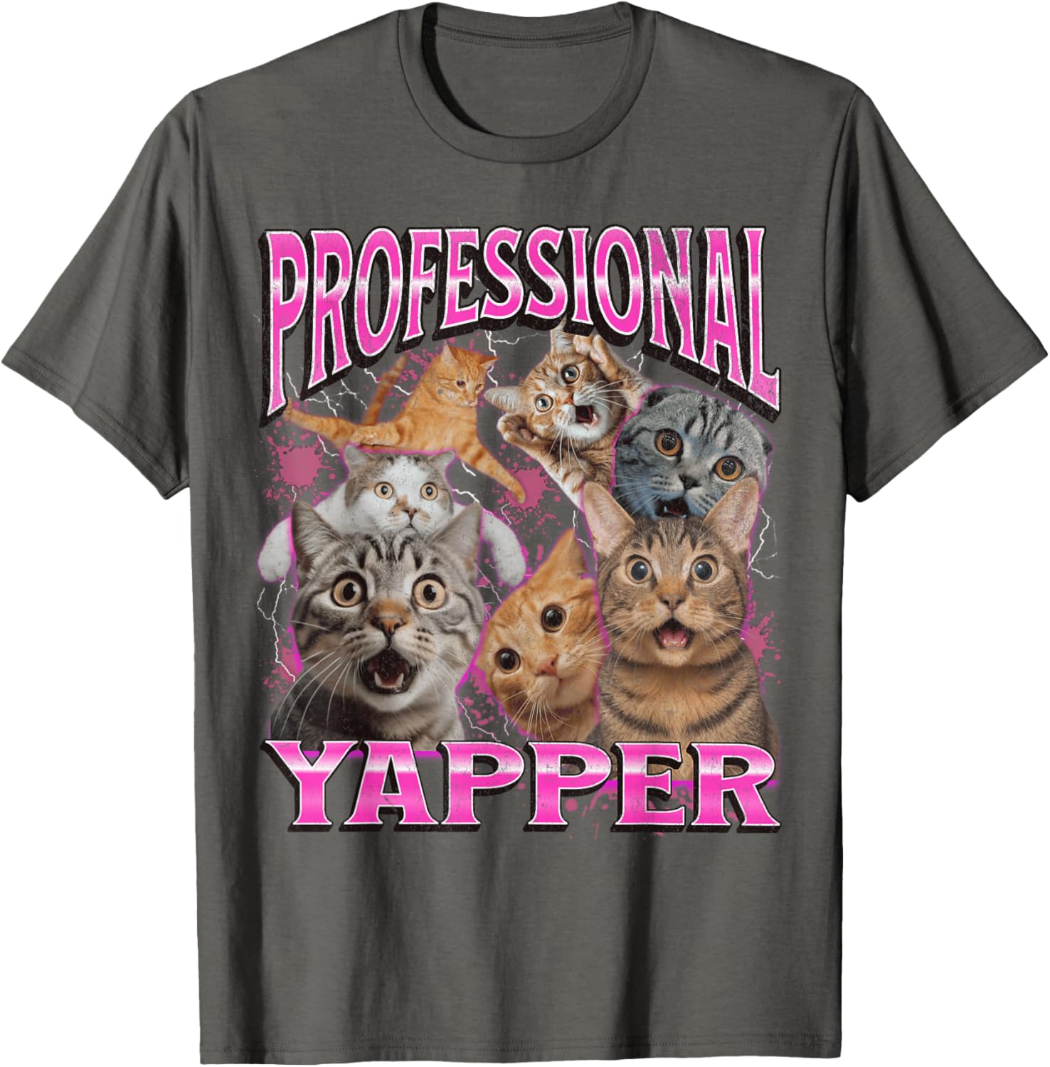 Funny 90s Cat Meme T-Shirt for Men and Women - Yapper Graphic Tee - 17