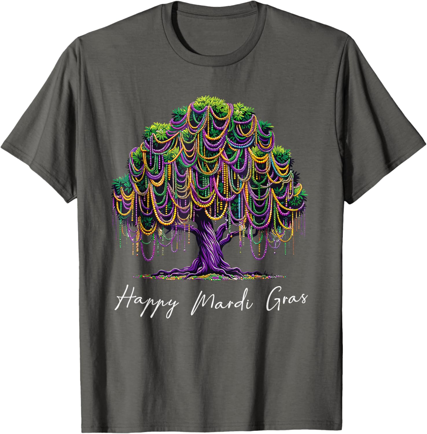 Mardi Gras Tree Beads T-Shirt for Men, Women, and Kids – Fat Tuesday Fun - 20