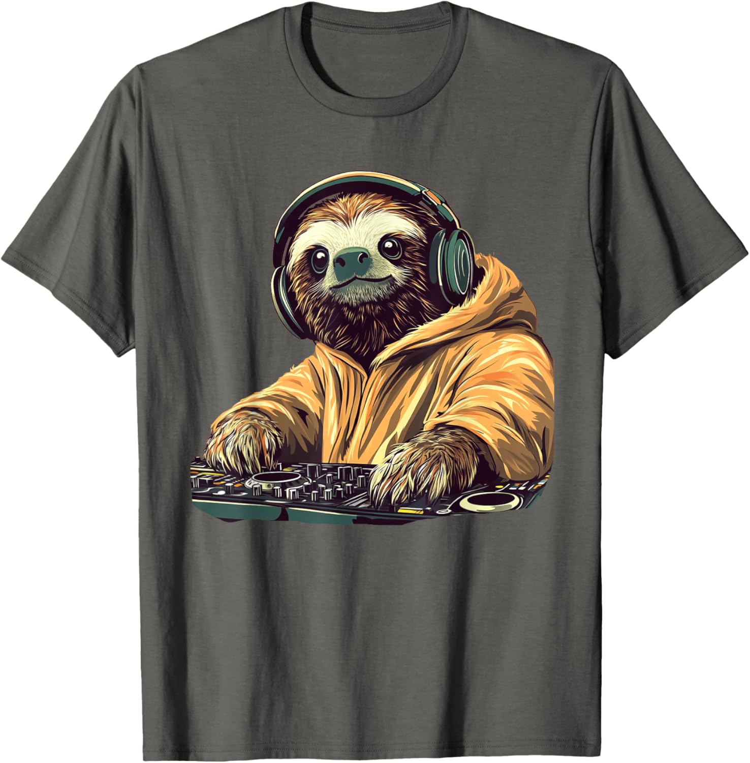 DJ Sloth Slow Jam Heat Costume T-Shirt for Fun Music Lovers - 3