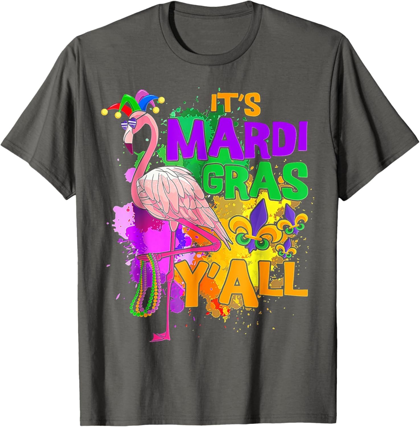 Flamingo Mardi Gras Carnival Party T-Shirt for Fun Festive Celebrations - 21