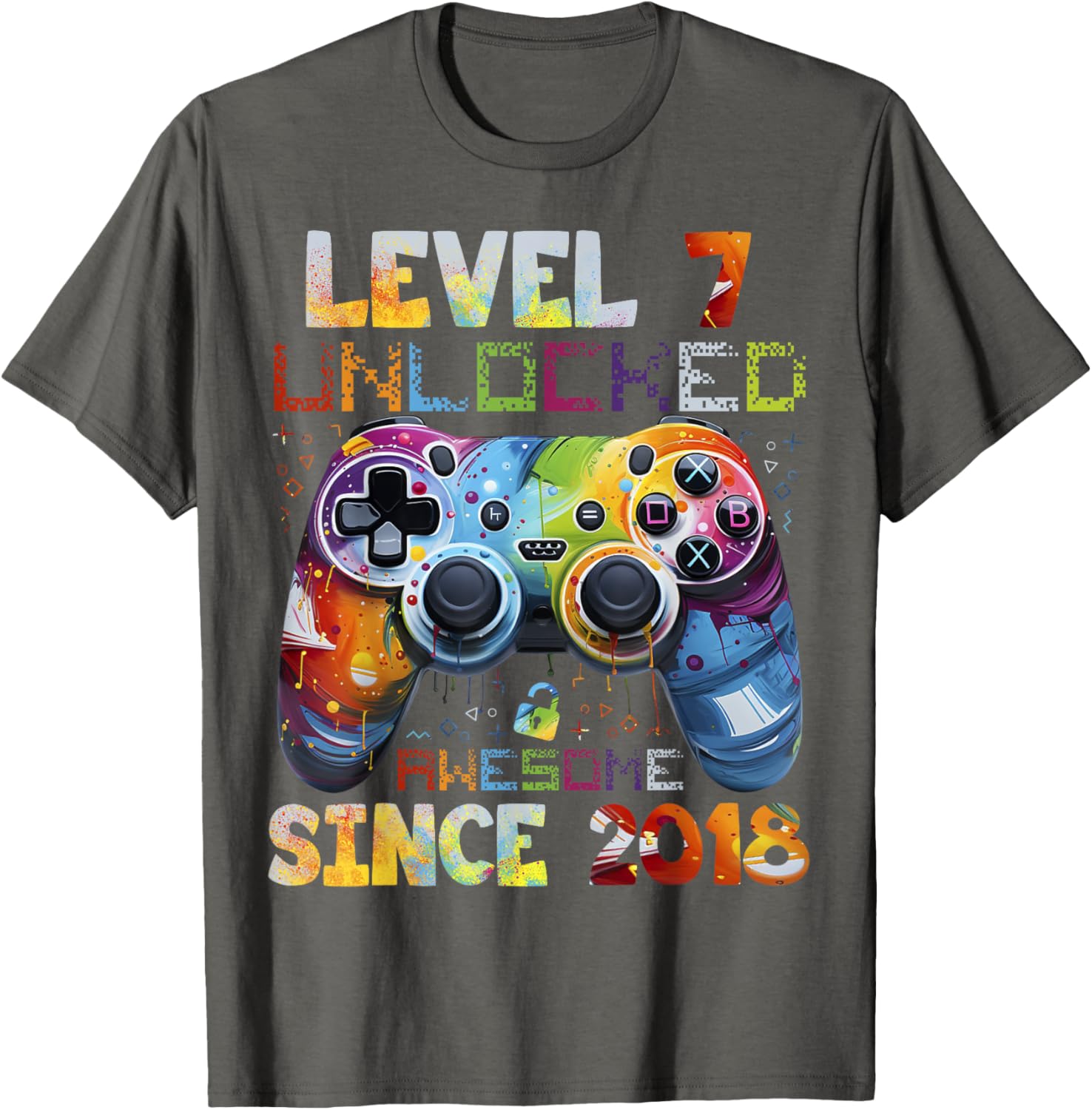 Cool 7th Birthday Boy Gamer T-Shirt Level 7 Video Game Party Gift - 9