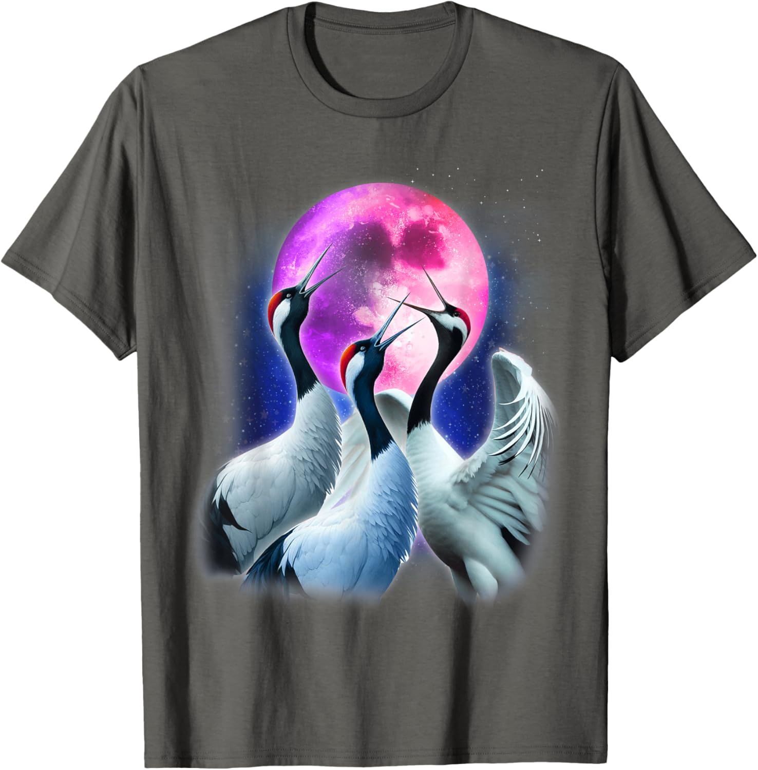 Funny Whooping Crane Howling at the Moon T-Shirt for Bird Lovers - 11