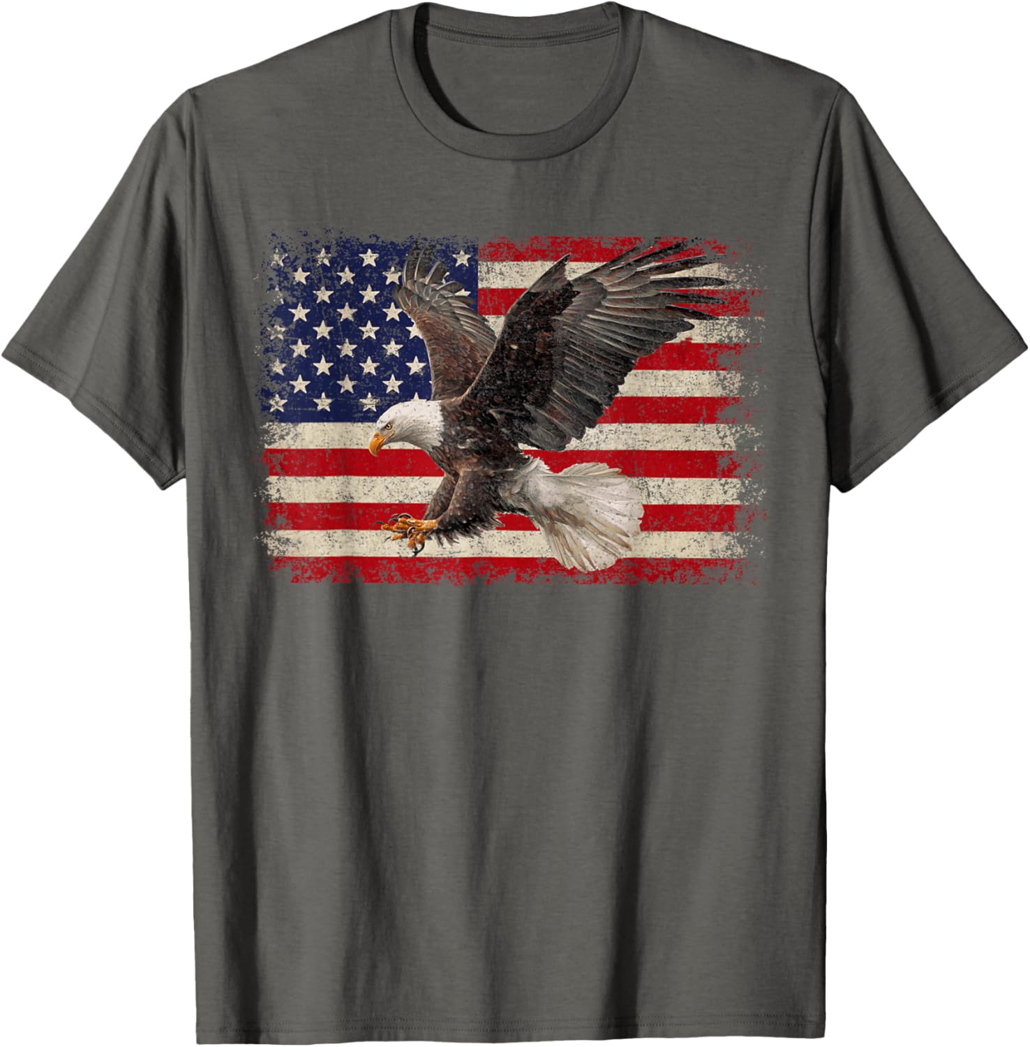 Patriotic Bald Eagle 4th of July T-Shirt with USA Flag Design - 23