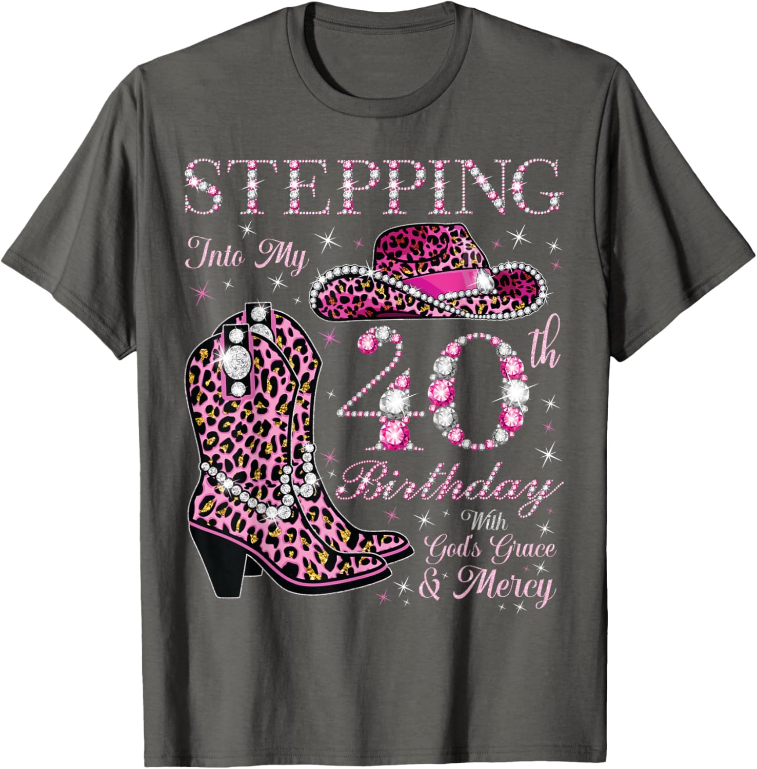 40th Birthday T-Shirt with God's Grace and Mercy for Celebrating Life - 7