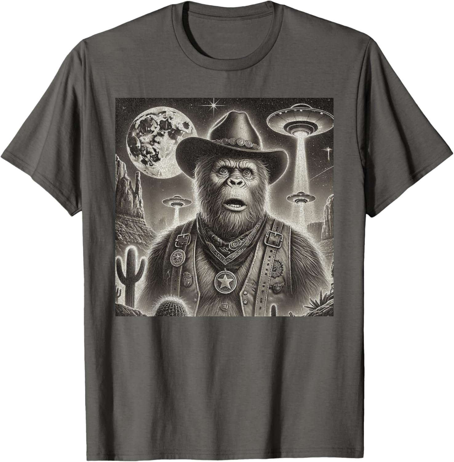 Bigfoot UFO Selfie T-Shirt for Fun Loving Alien Enthusiasts - 16