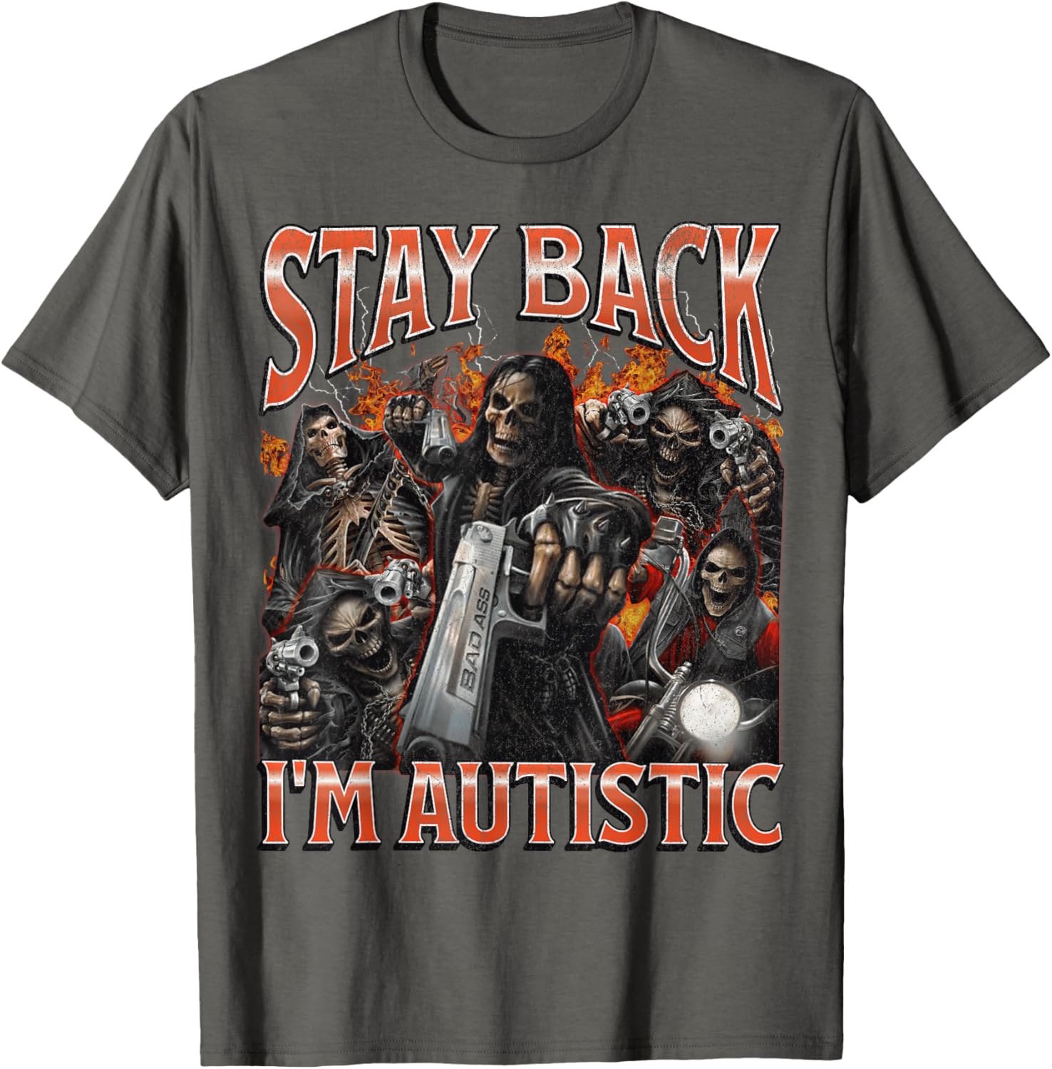 Funny Autistic Skeleton Meme Graphic T-Shirt for Unique Style and Comfort - 21