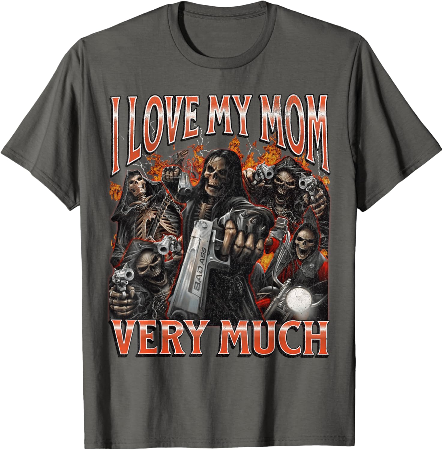 Funny I Love My Mom Skeleton Graphic T-Shirt for Unique Style Lovers - 28