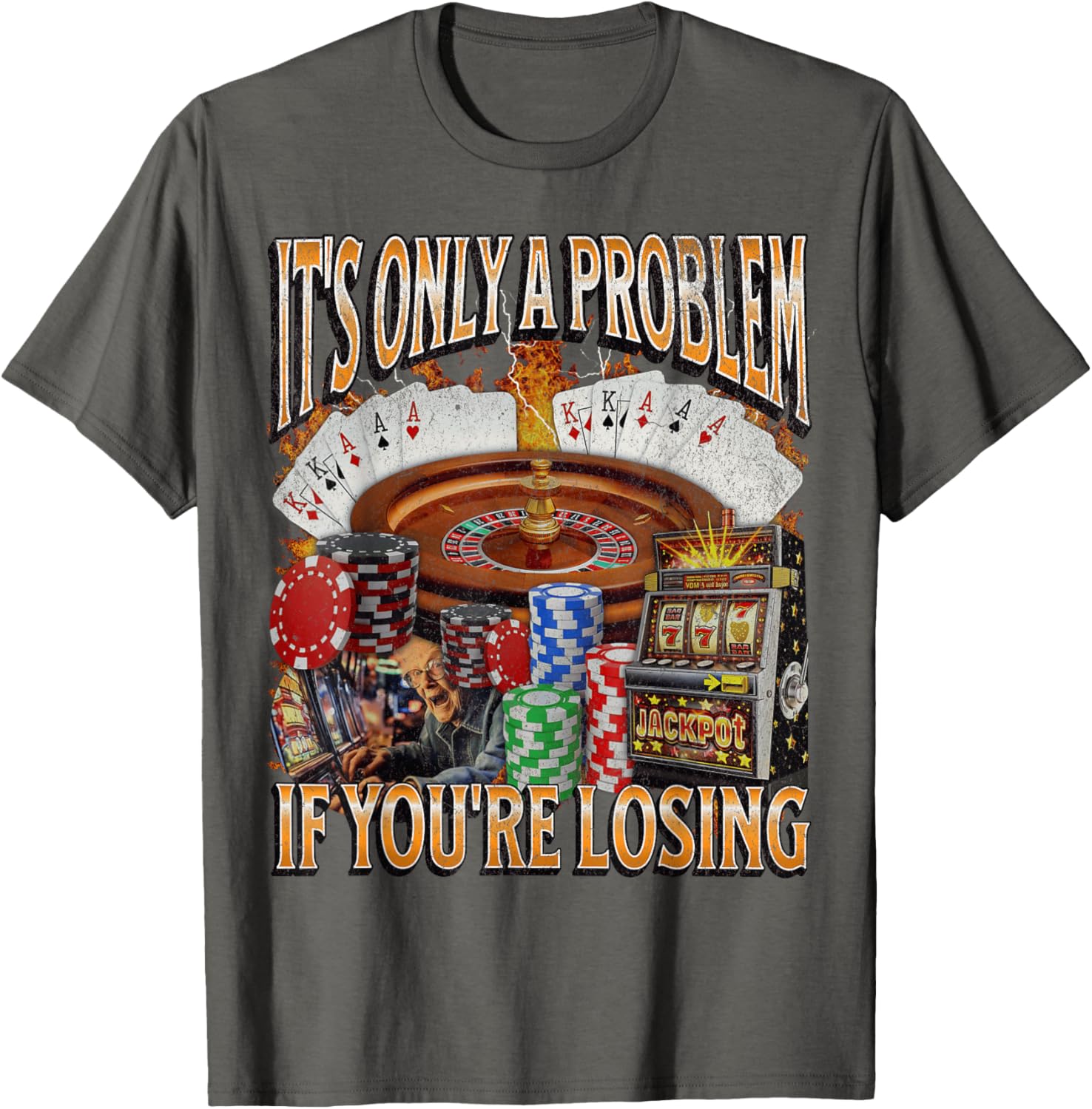 Funny Gambling Bootleg Graphic T-Shirt Perfect for Losing Bet Lovers - 24