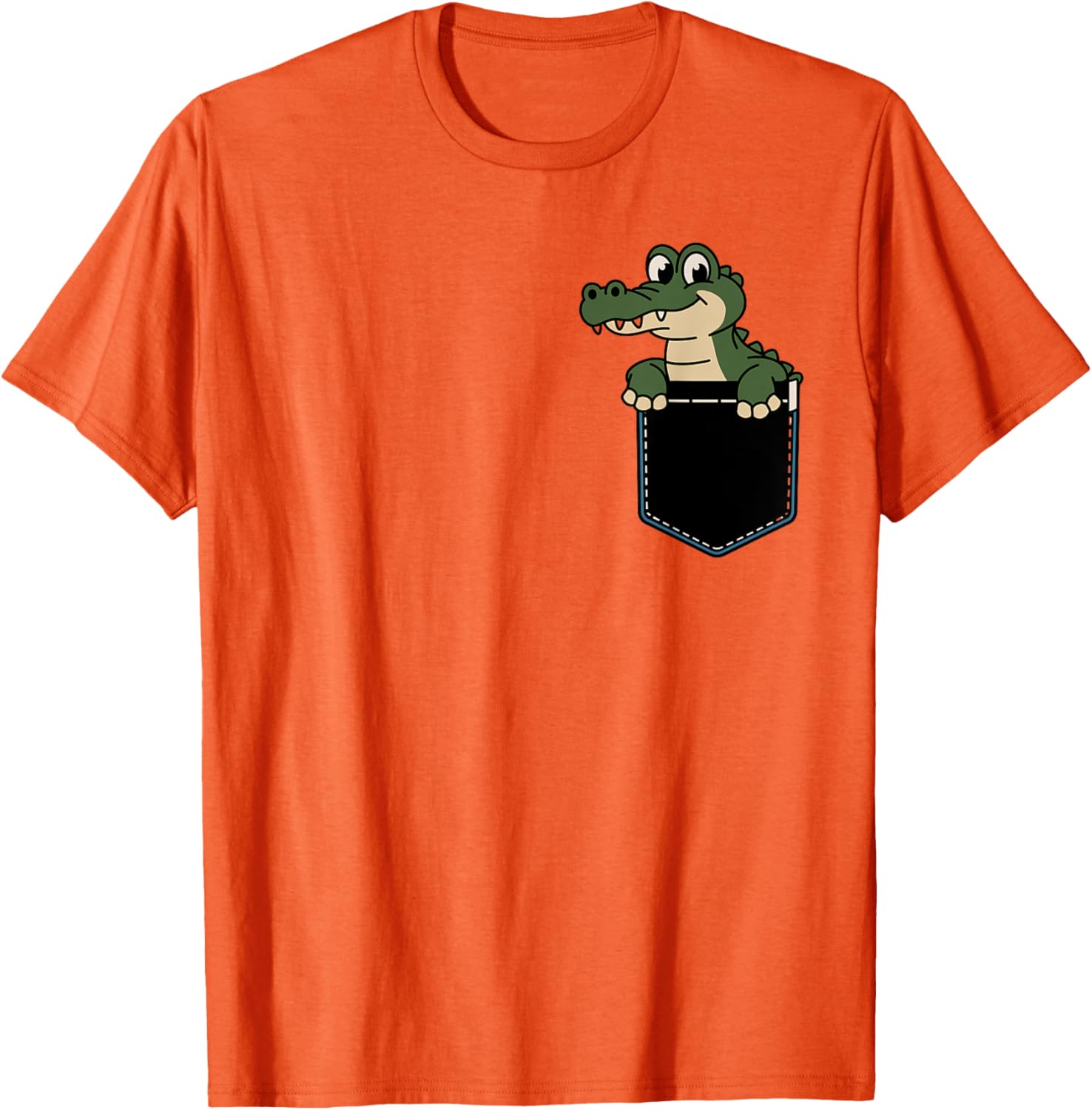 Funny Crocodile Pocket T-Shirt for Men and Women – Cute Animal Design - 29
