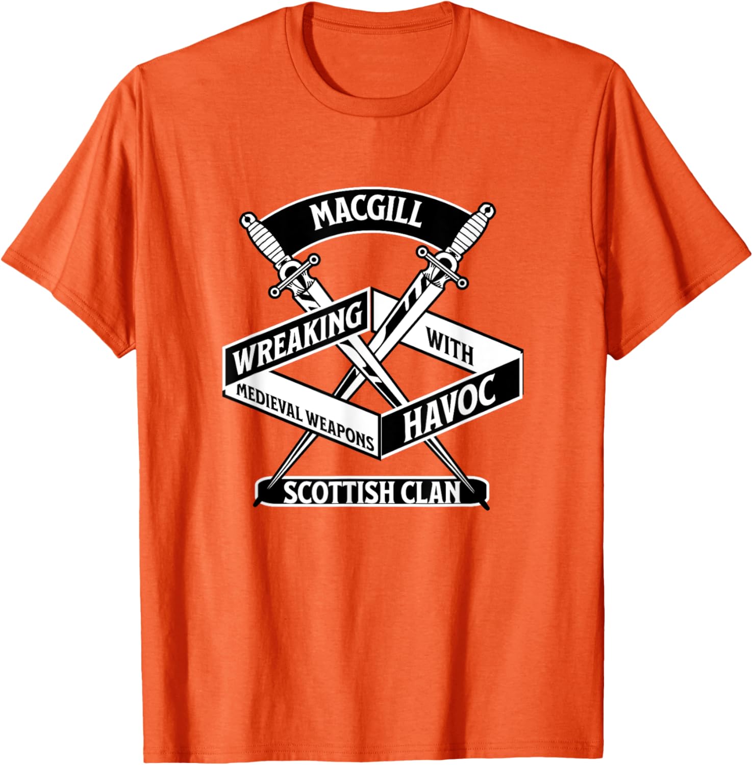 MacGill Clan Wreaking Havoc Medieval Weapons T-Shirt for Fans - 8