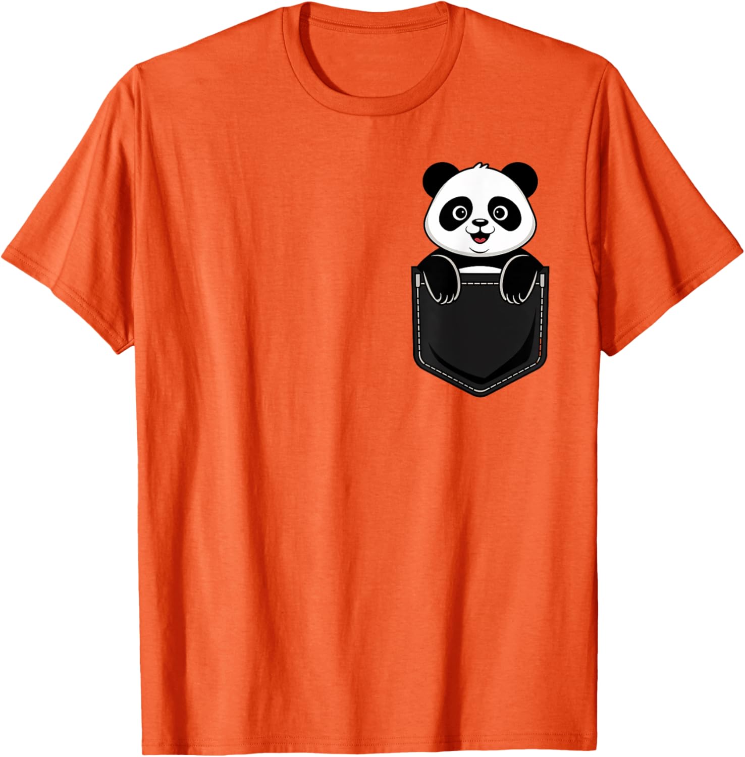 Cute Funny Panda T-Shirt for Men and Women Pocket Animal Design - 11
