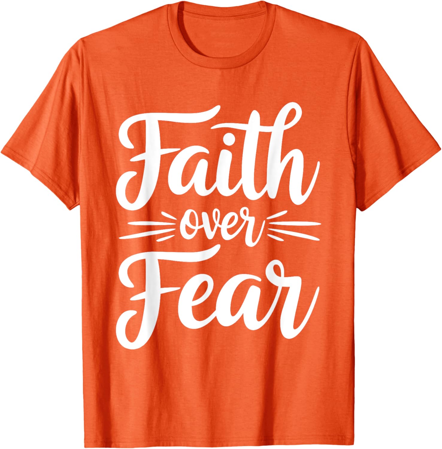 Faith Over Fear Inspirational Black T-Shirt for Adults - Short Sleeve - 19