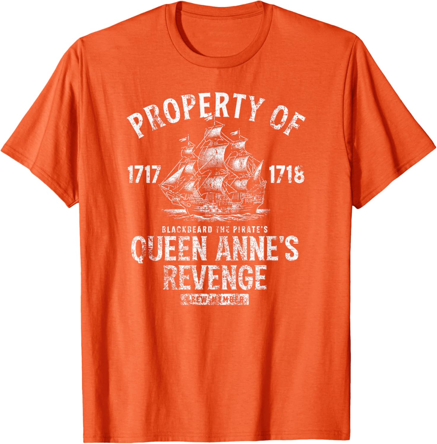 Blackbeard's Queen Anne's Revenge Distressed T-Shirt for Casual Style - 1