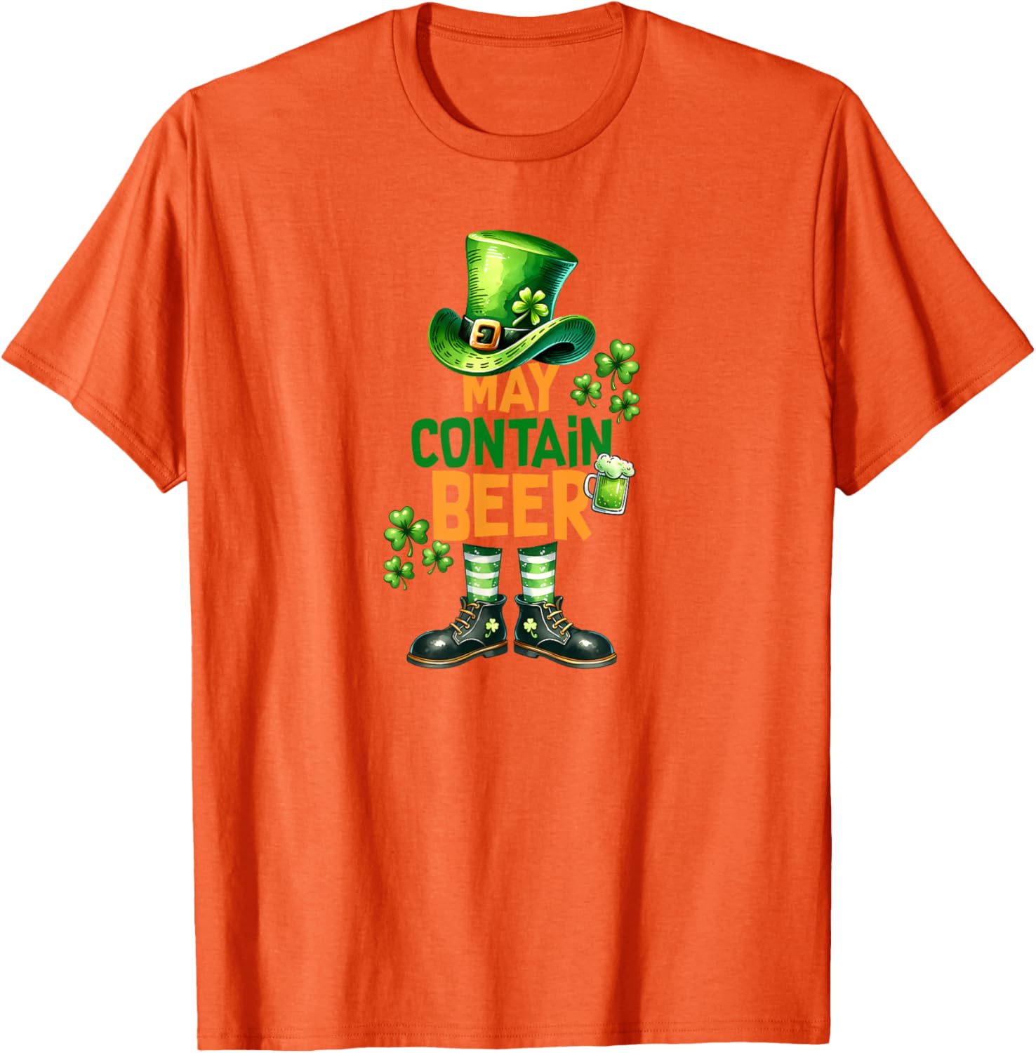 Funny May Contain Beer St Patrick's Day T-Shirt for Celebrations - 7
