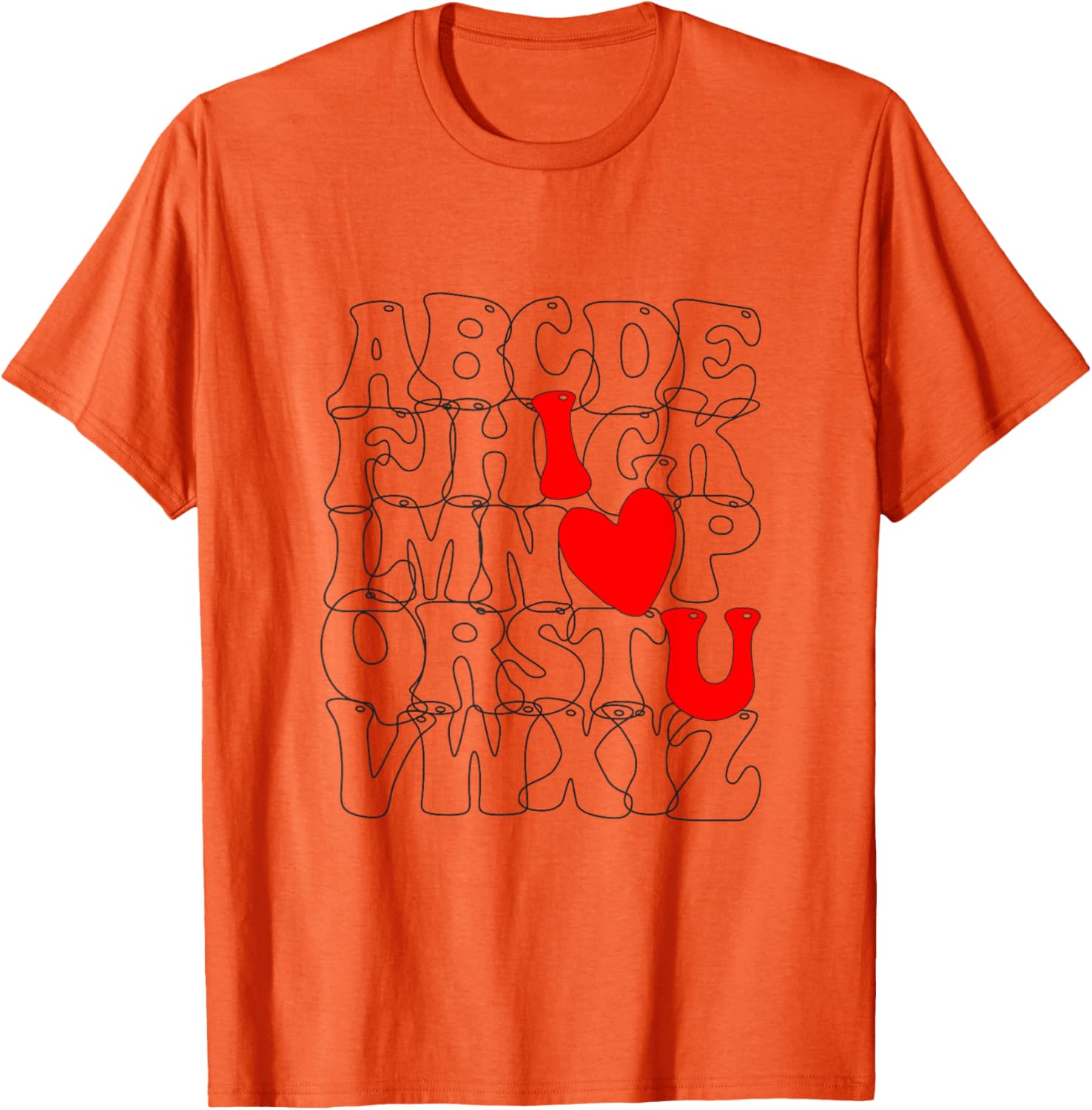 Cute Alphabet ABC I Love You Heart T-Shirt for Valentine's Day Fun - 10