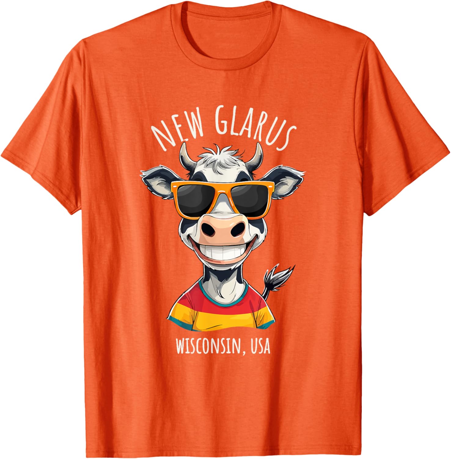 Funny Cow Cartoon T-Shirt from New Glarus WI USA - Unique Gift Idea - 1