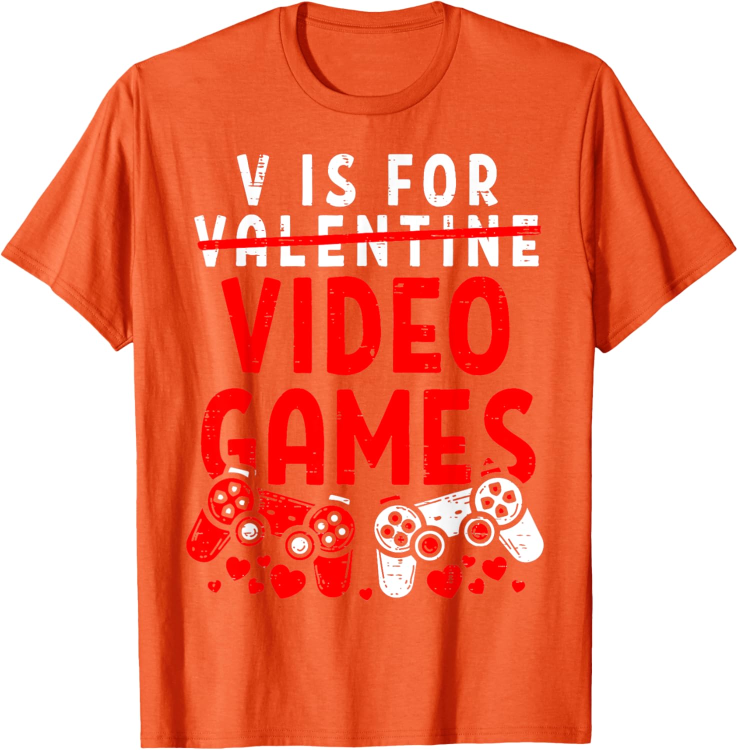 Funny V Is For Video Games Valentine's Day T-Shirt for Gamer Men - 18