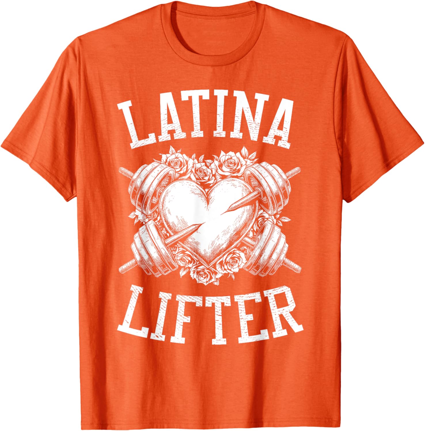 Latina Lifter Heart Fitness T-Shirt for Hispanic Gym Lovers - 14
