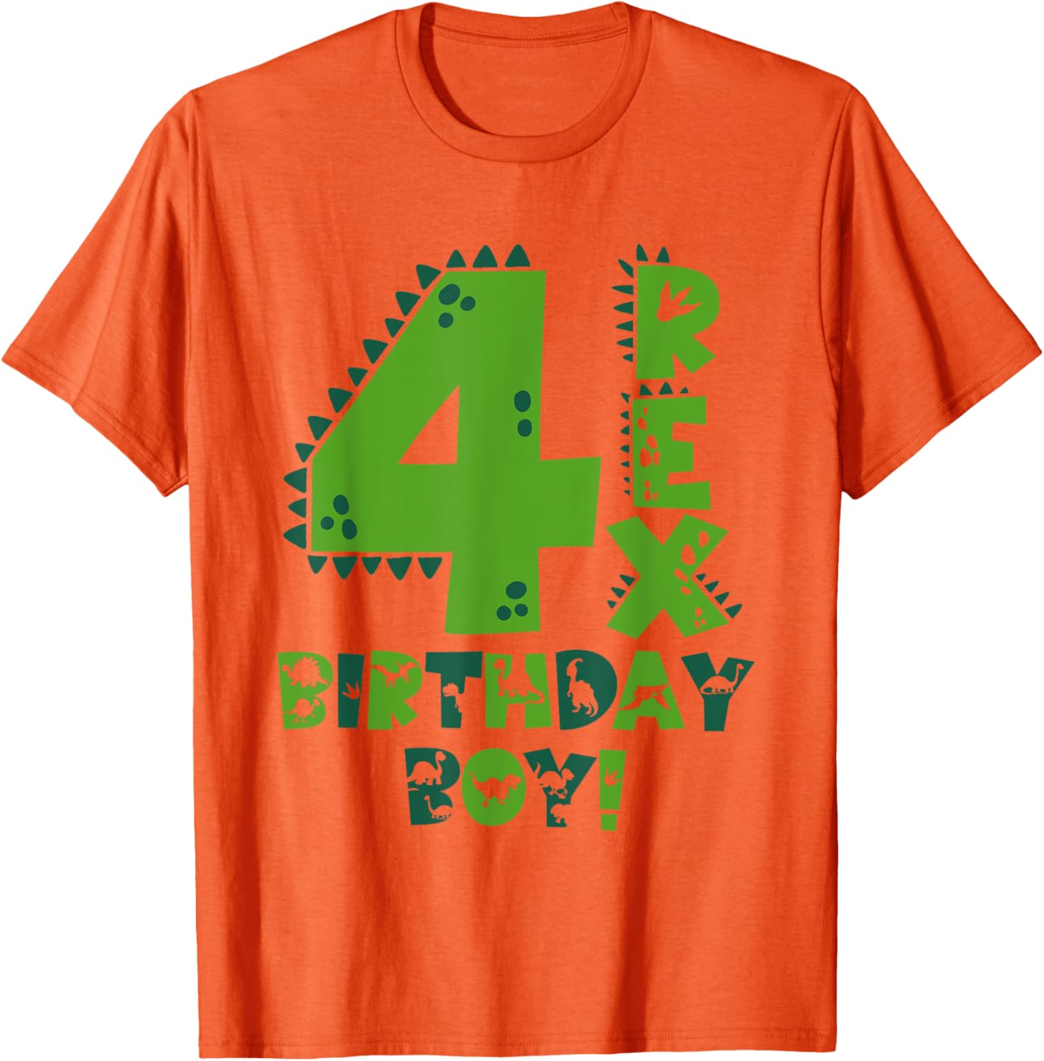 Fun Four Rex Dinosaur T-Shirt for 4-Year-Old Birthday Boys - 8