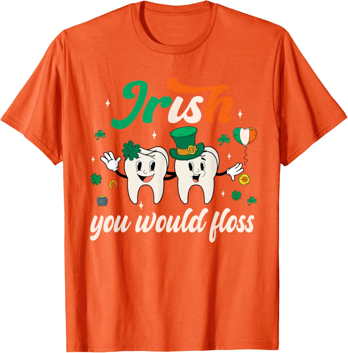 Retro Groovy Irish Dentist Tooth Patrick's T-Shirt for Fun Dental Style - 21