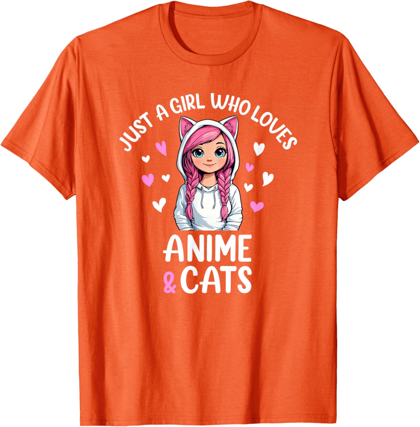 Just A Girl Who Loves Anime and Cats T-Shirt for Cat and Anime Fans - 10