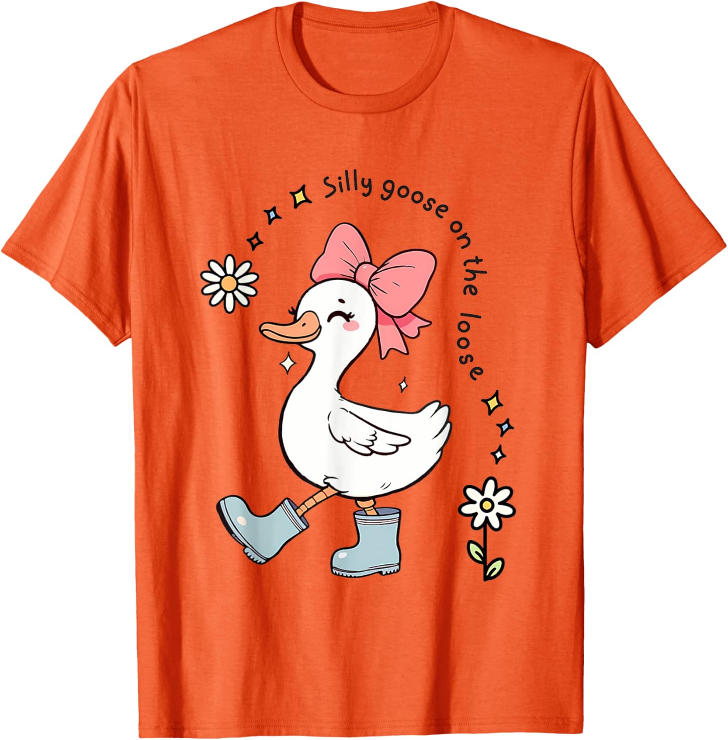 Funny Silly Goose On The Loose Kids T-Shirt for Girls - Adorable Design - 19