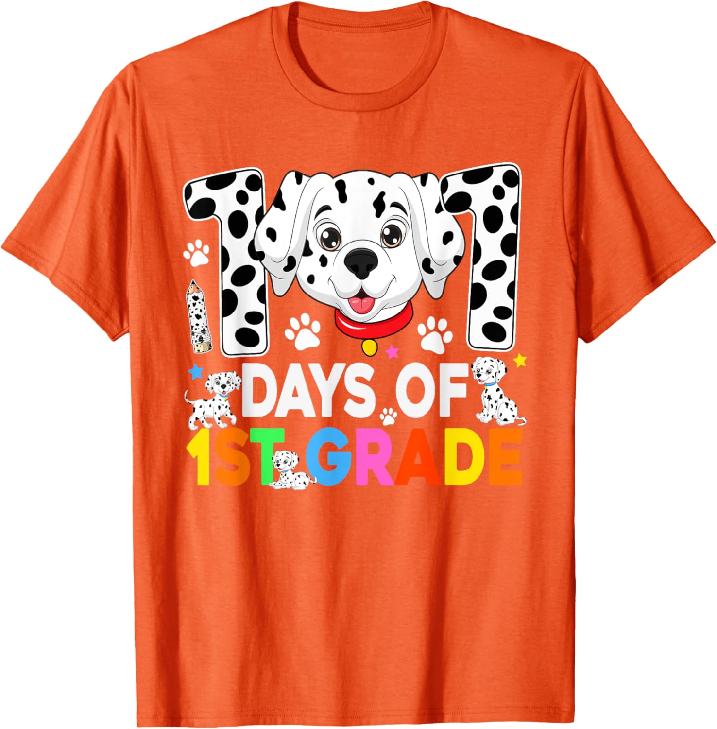 100 Days of School Dalmatian Dog T-Shirt for Kids 3rd Grade Fun Fashion - 9