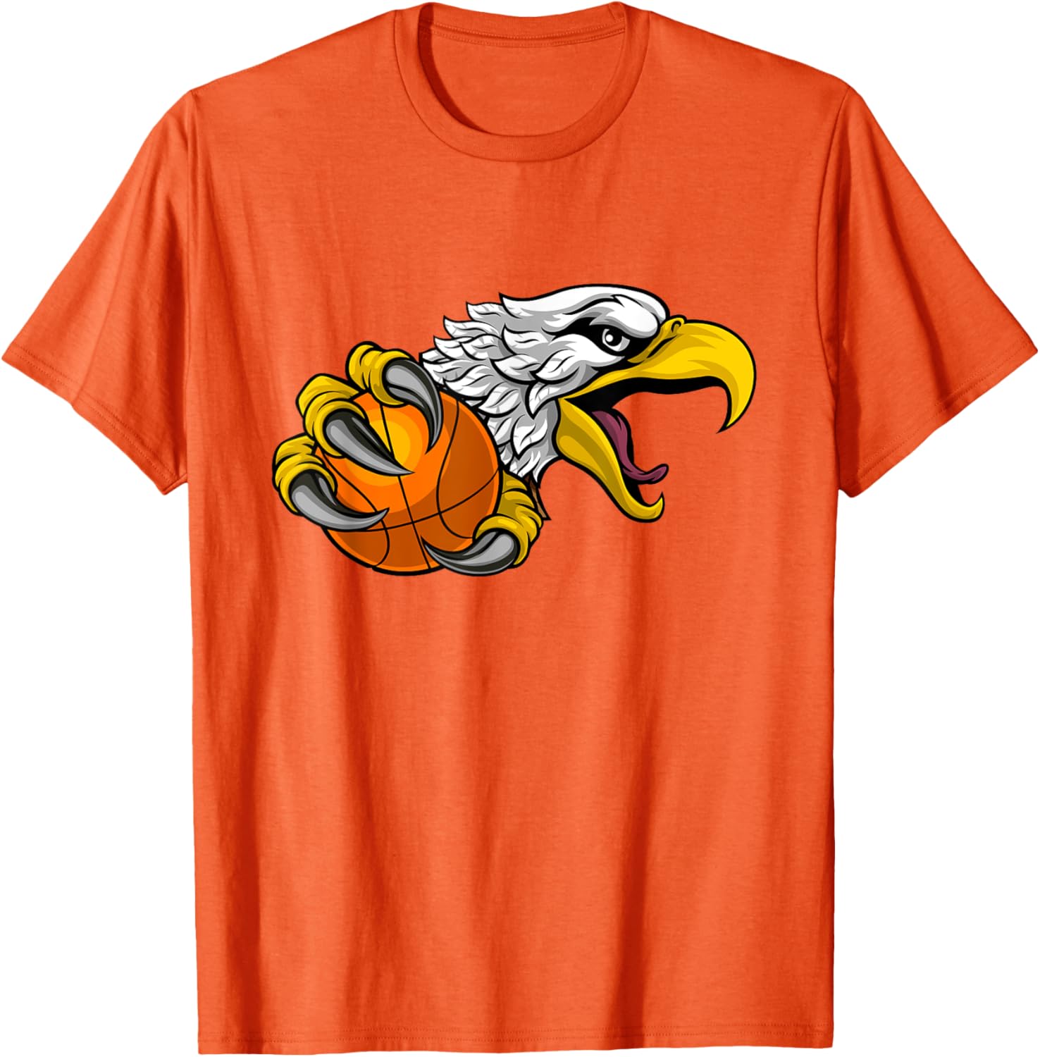 Eagle Hawk Basketball Cartoon Character T-Shirt for Fun Sports Fans - 14