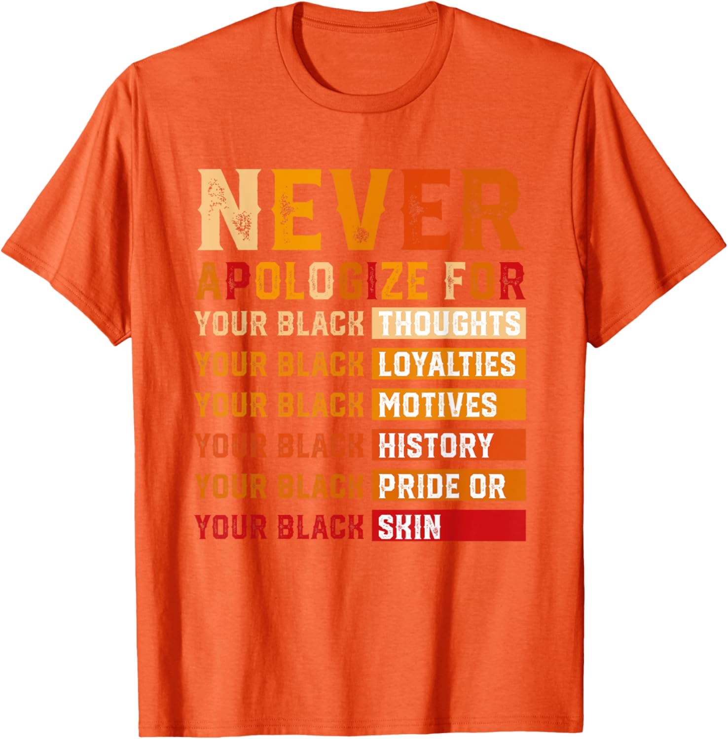 Never Apologize for Black Thoughts Black Loyalties T-Shirt for All - 4