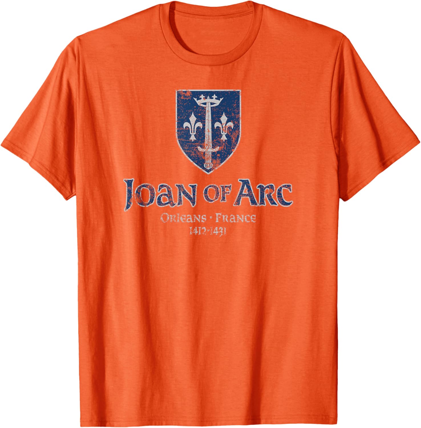 Distressed Joan of Arc Crest Orleans T-Shirt for History Lovers - 19