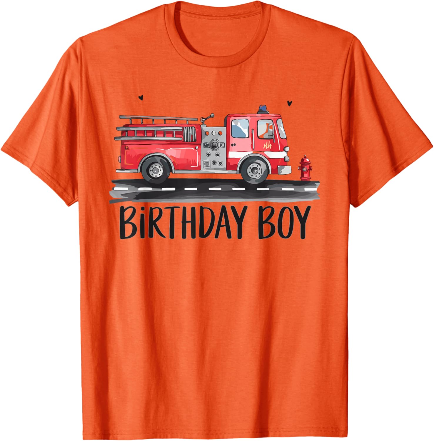 Fire Truck Firefighter Birthday T-Shirt for Boys Family Party - 6
