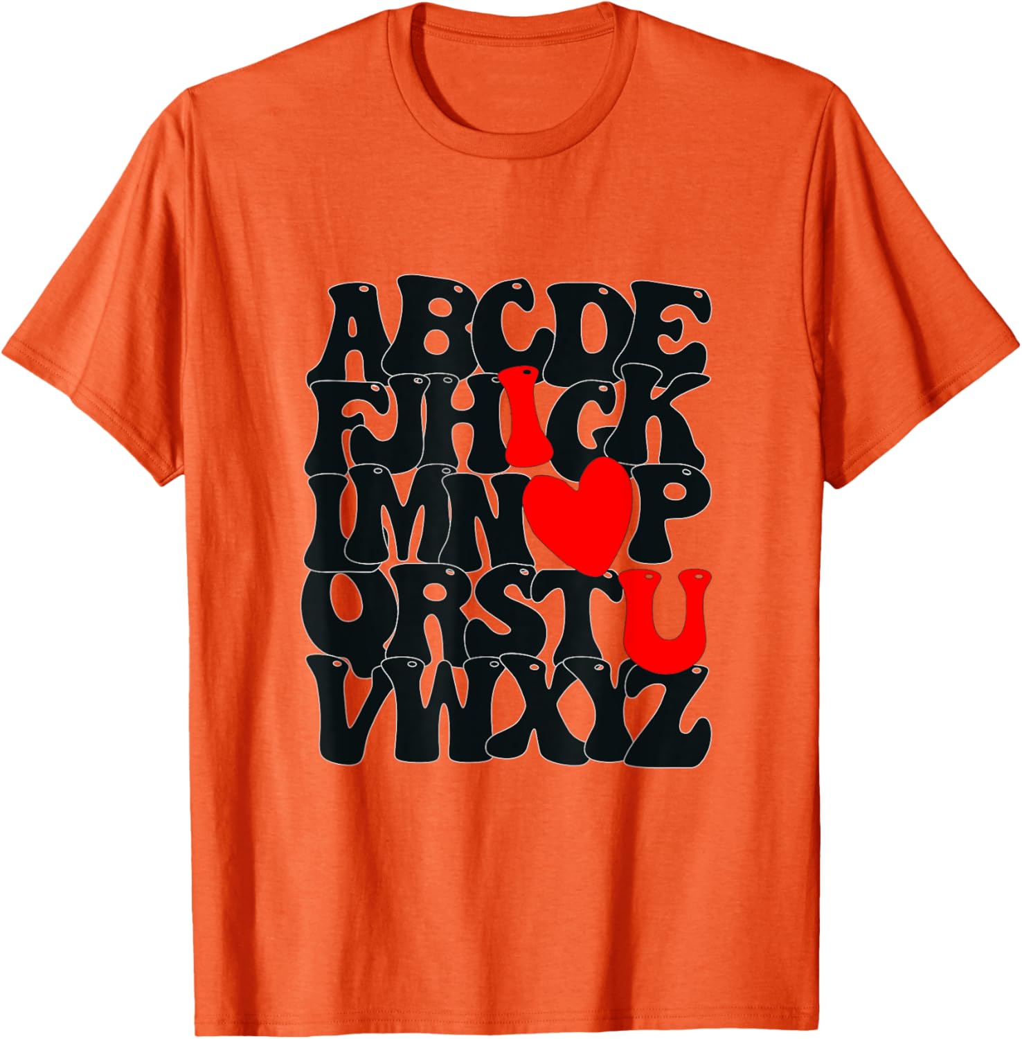 Cute Alphabet ABC I Love You Heart T-Shirt for Valentine's Day Gift - 1