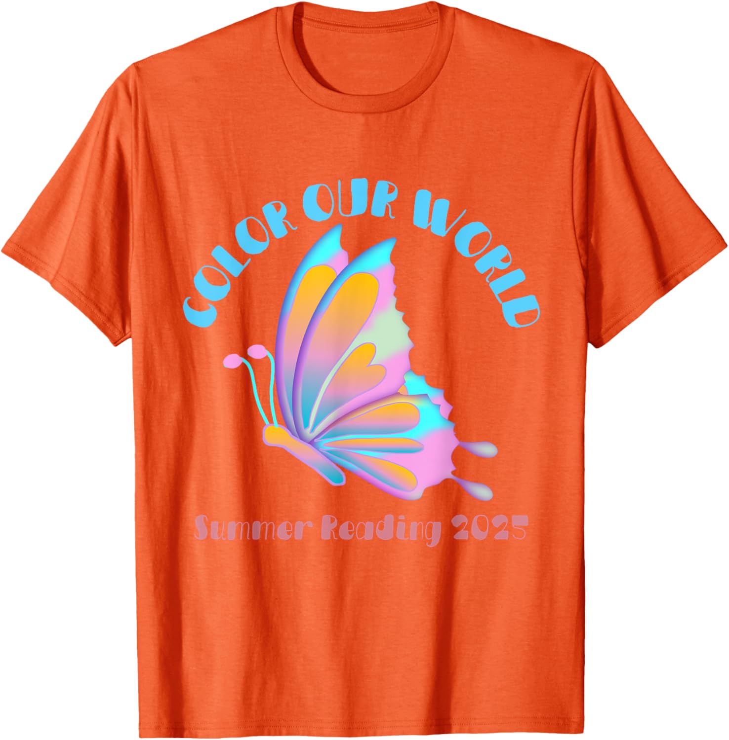 Color Our World Summer 2025 Butterfly T-Shirt for Reading Enthusiasts - 2