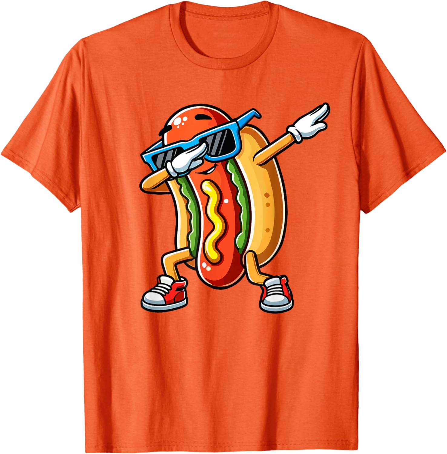 Funny Dabbing Hotdog Sunglasses T-Shirt for Kids Who Love Dogs and Hotdogs - 27