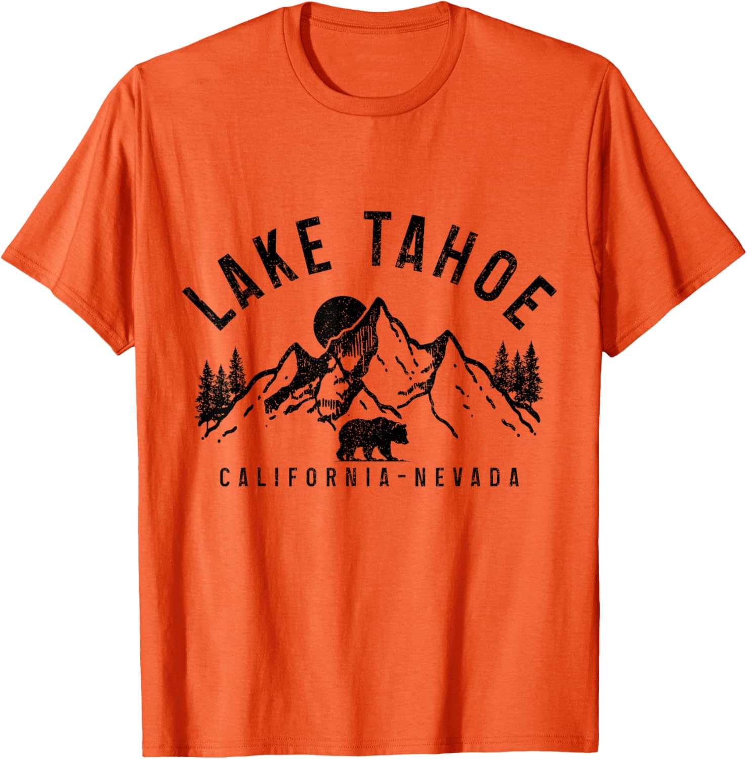 Vintage Bear Graphic T-Shirt Lake Tahoe Mountains Nature Lovers Apparel - 17