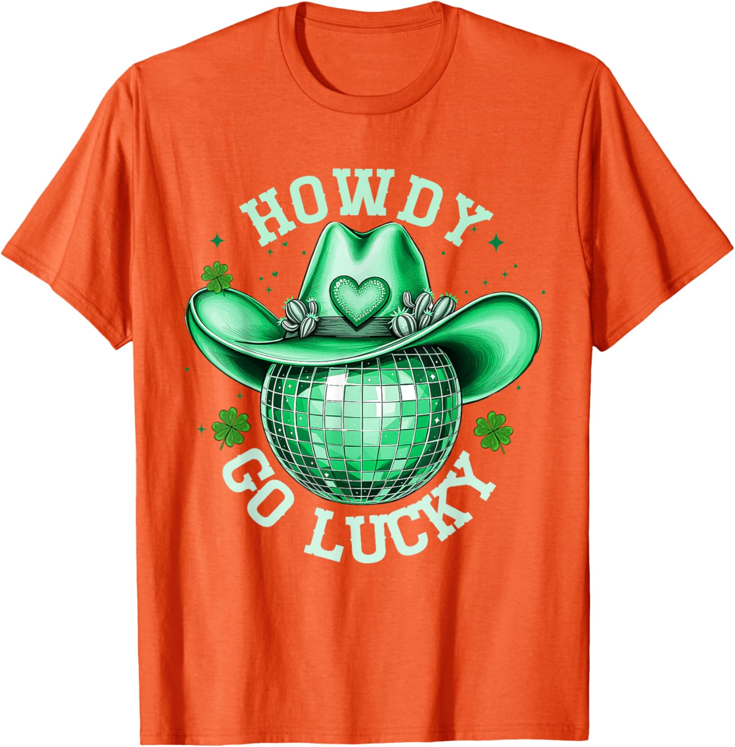 Howdy Go Lucky Disco Western Irish Shamrock T-Shirt for St. Patrick's Day - 4