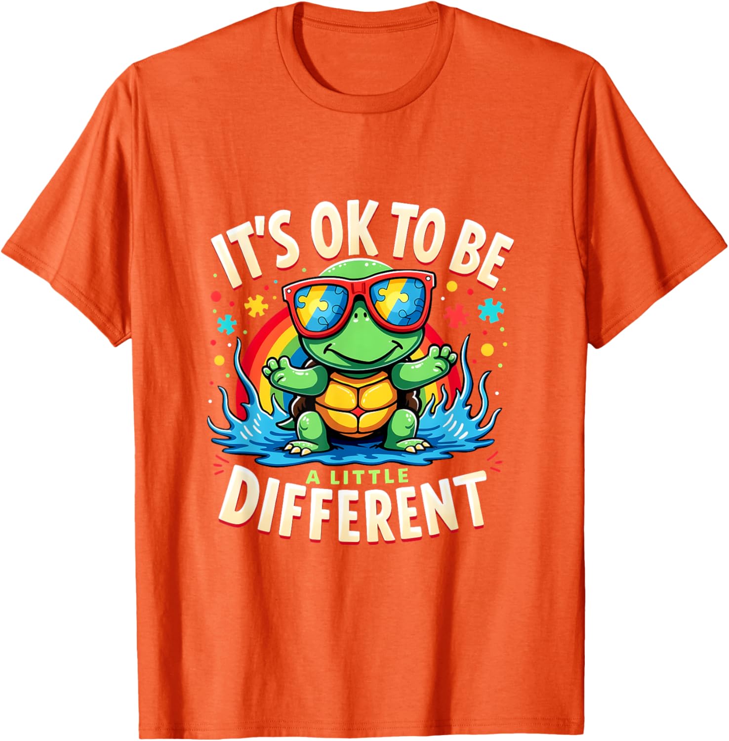 Cute Turtle Autism Awareness T-Shirt It's Ok To Be A Little Different - 14