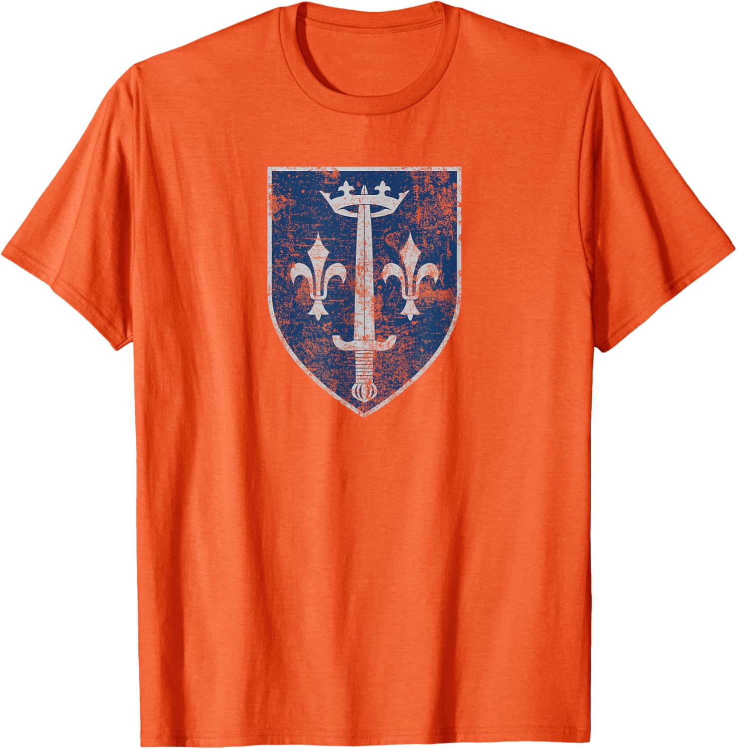 Family Crest of Saint Joan of Arc Distressed Print T-Shirt for Everyone - 5