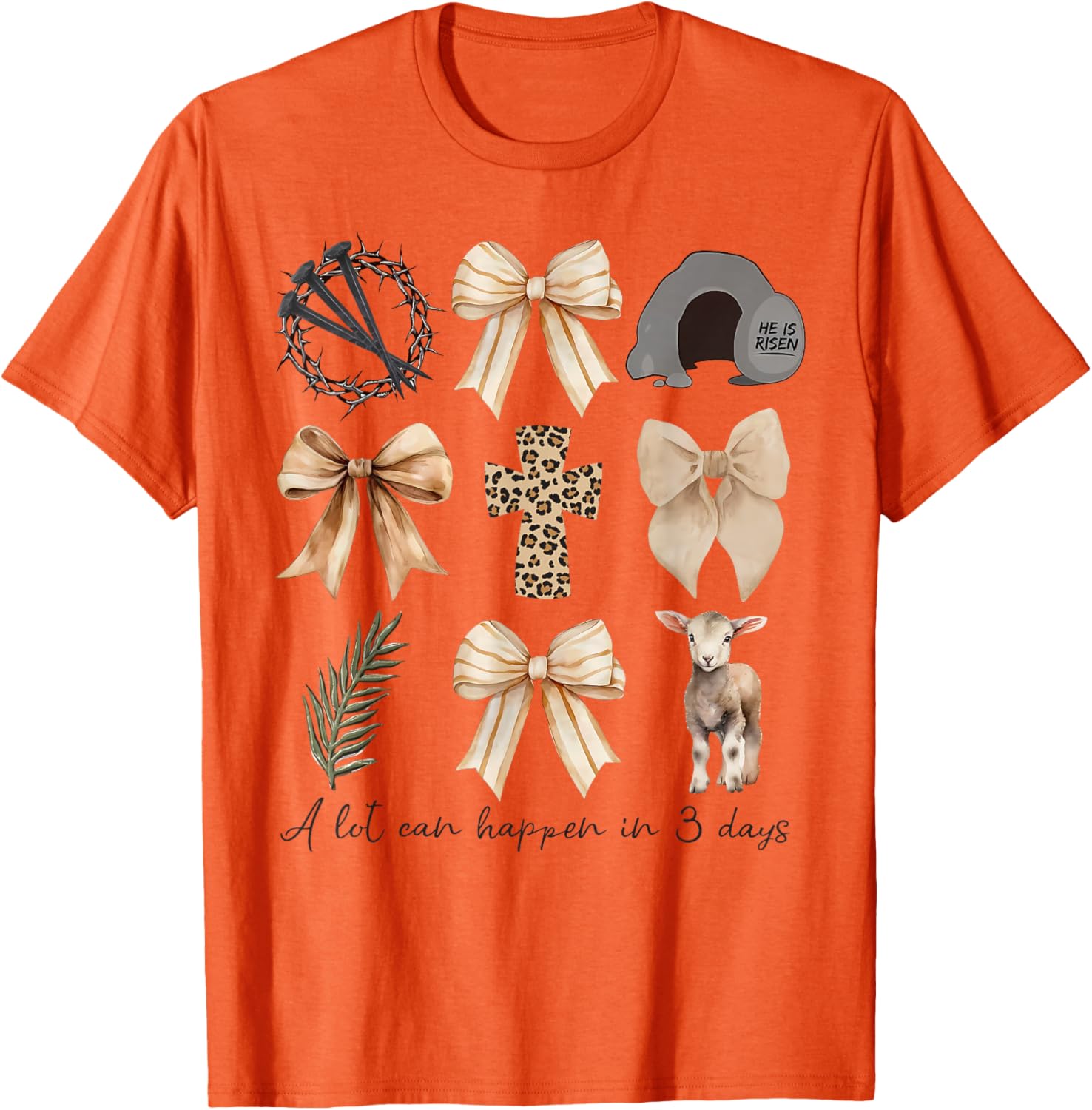 Coquette Bow Christian Easter T-Shirt – A Lot Can Happen in Three Days - 9