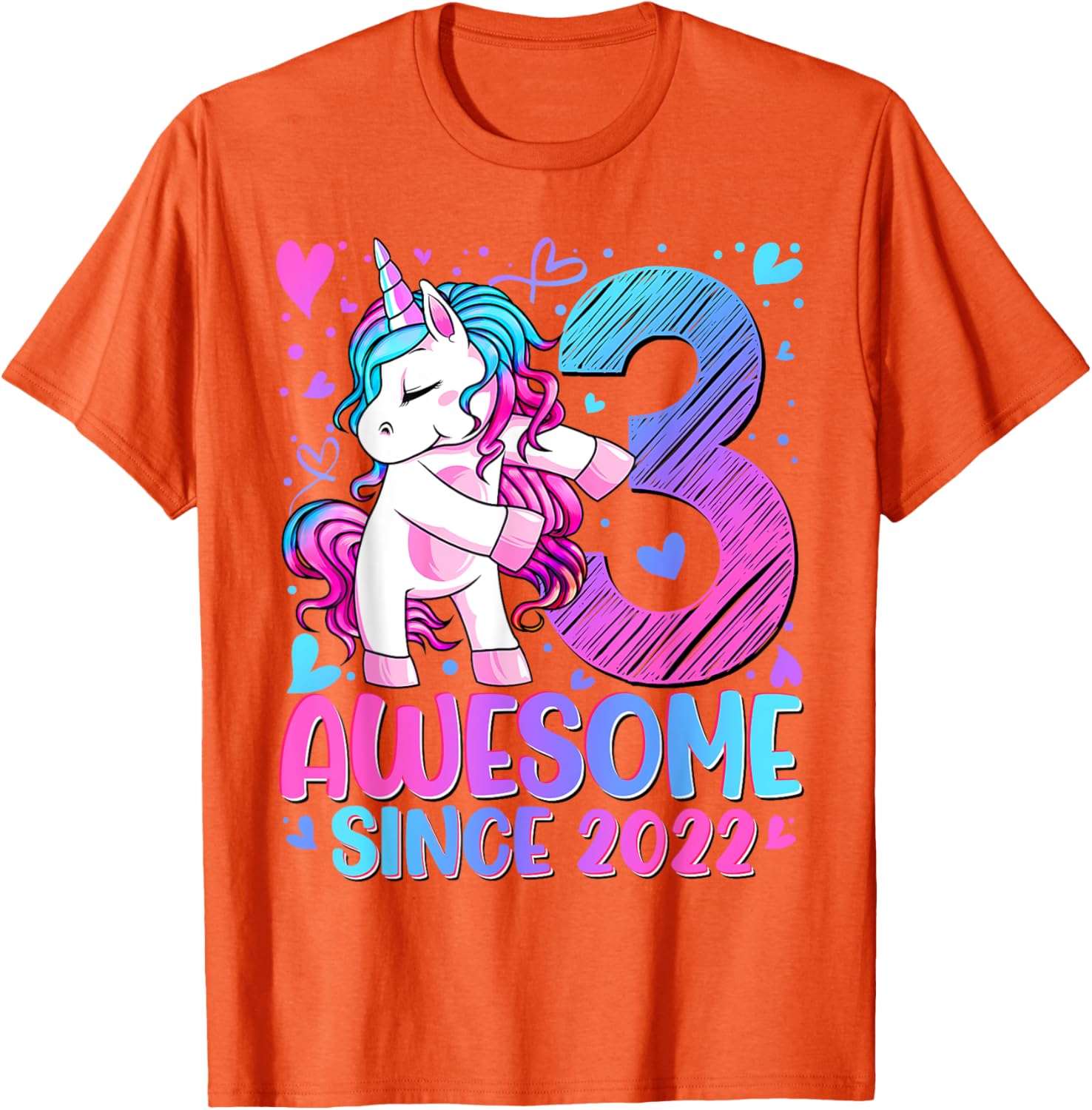 Cute Unicorn T-Shirt for 3 Year Old Girls Birthday Party Gifts - 9