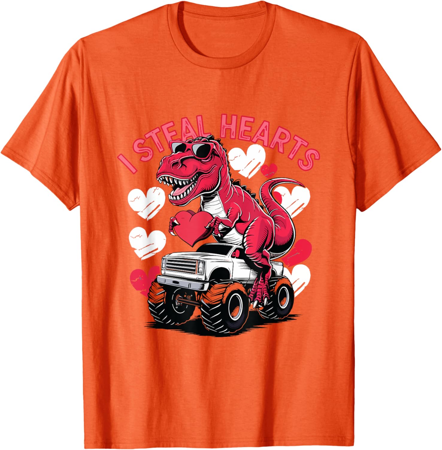 I Steal Hearts Toddler T-Rex Valentine's Day Shirt for Baby Boys - 26