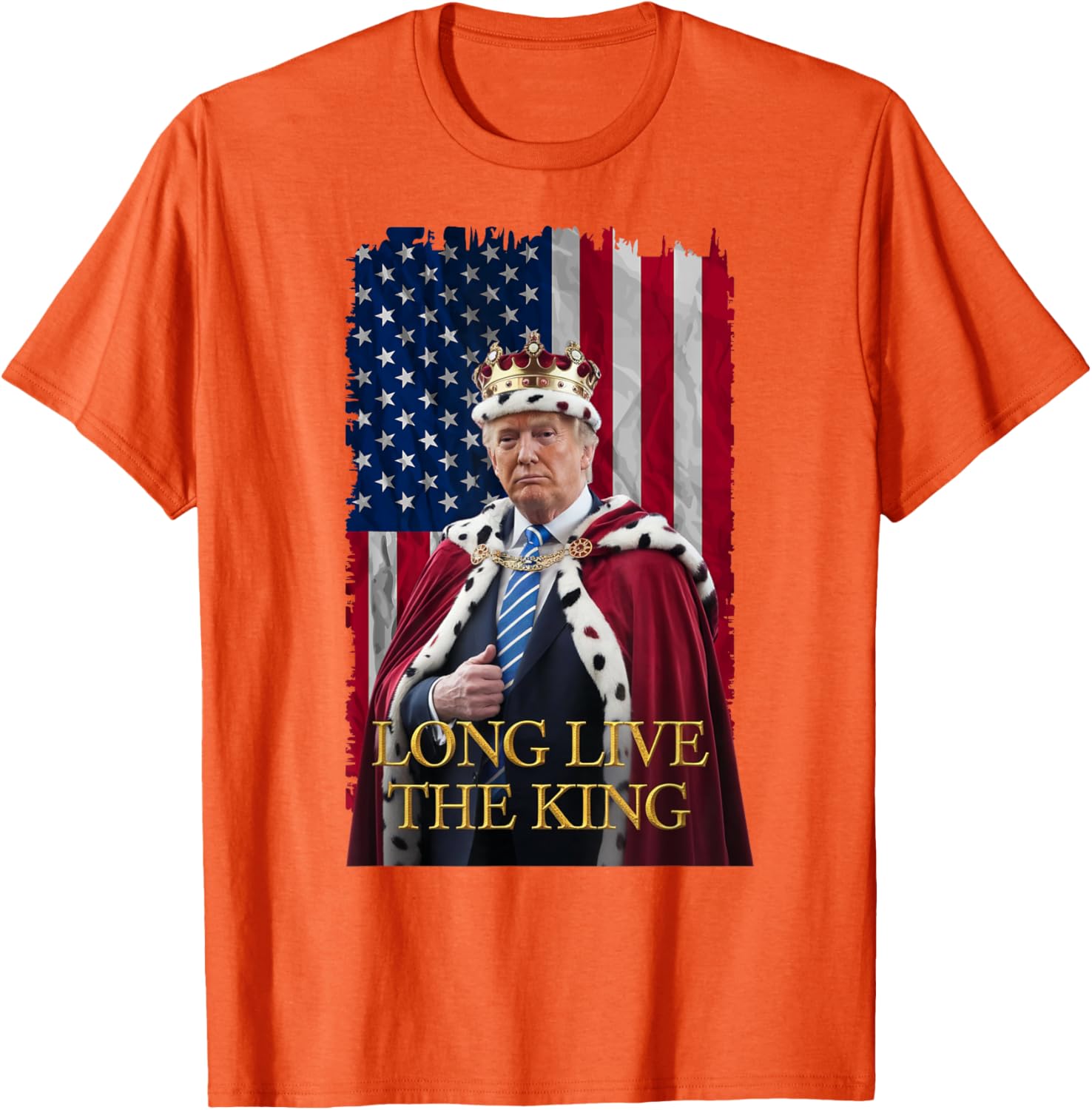 Long Live The King Vintage Trump Portrait T-Shirt for 4th of July Fun - 17