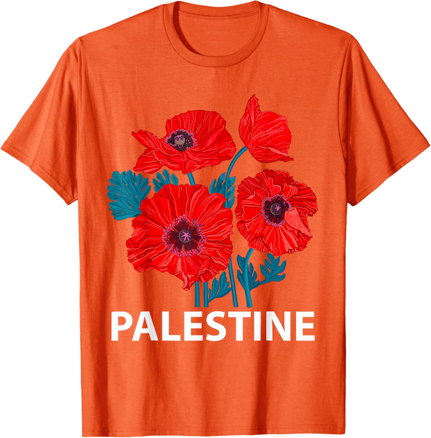 Palestine Patriotic Poppy T-Shirt for Palestinian Resistance Support - 24