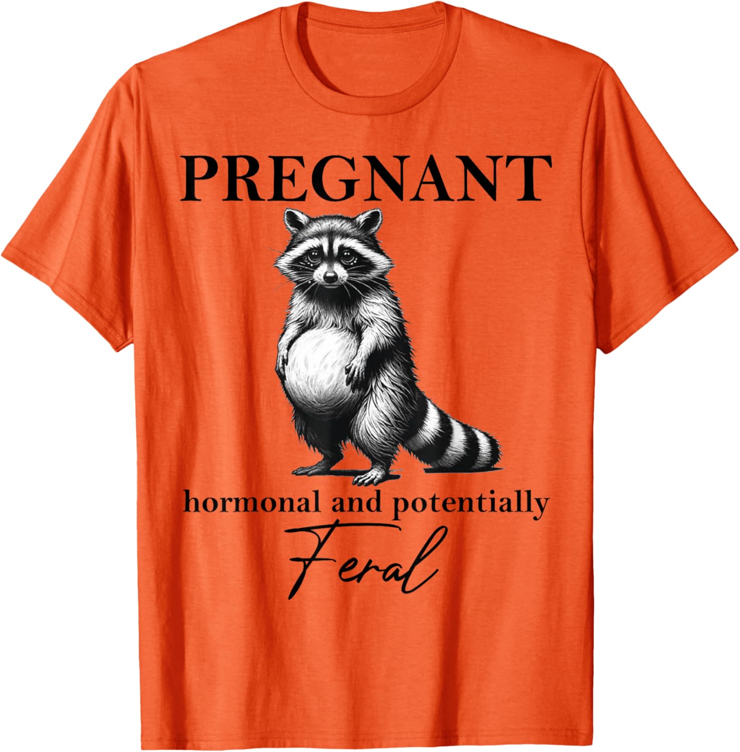 Cute Pregnant Hormonal Feral Pregnancy Announcement T-Shirt for Moms - 3