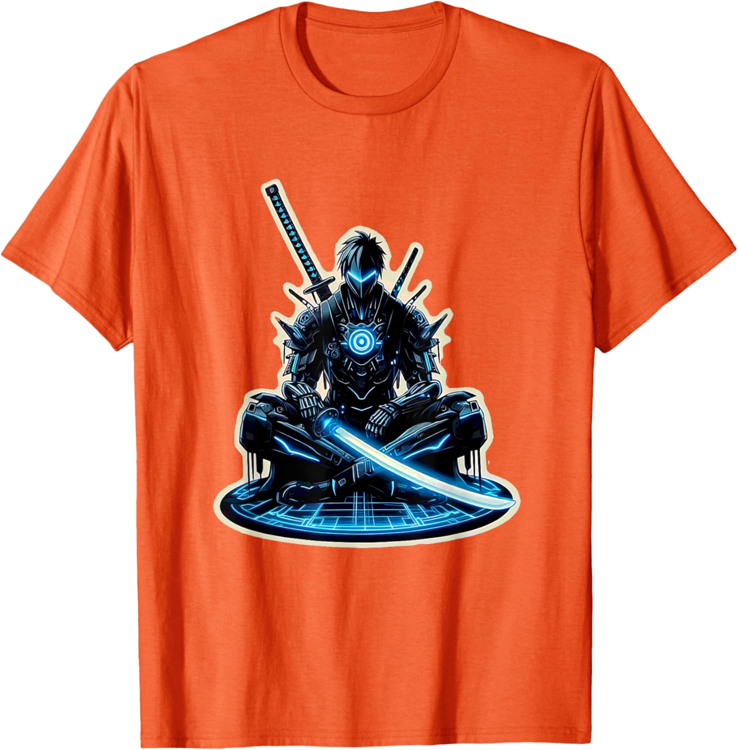 Futuristic Anime Samurai Gamer Warrior T-Shirt for Sci-Fi Fans - 15